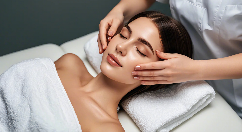 woman getting a facial treatment