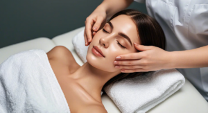 woman getting a facial treatment