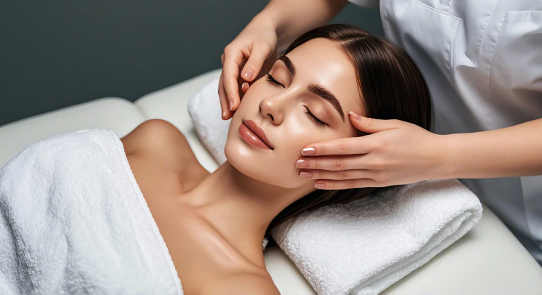 woman getting a facial treatment